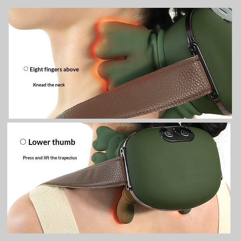 Electric neck and shoulder massager, side view
