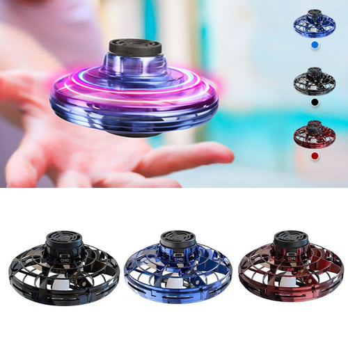 Mini Flying Spinner Toy with LED Lights – UFO Hand Drone for Kids & Adults